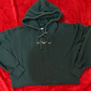 Hollister Forest Green Women's Sweater with Butterfly Detail